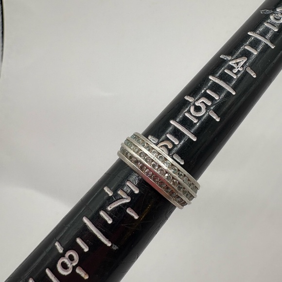 Silver CZ Band marked sterling - Picture 1 of 3